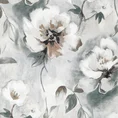 Zasłona welwetowa z kwiatowym nadrukiem - 140 x 270 cm - srebrny 7
