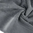 EWA MINGE Ręcznik KARINA w kolorze stalowym, zdobiony aplikacją z cyrkonii na miękkiej szenilowej bordiurze - 50 x 90 cm - stalowy 5