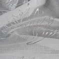 Firana CAPRI z etaminy z nadrukiem srebrzystych palmowych  liści - 140 x 250 cm - srebrny 9