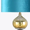 LIMITED COLLECTION Lampa stojąca LOTOS 9 ze szklaną ozdobą z efektem ombre i welwetowym abażurem HARMONIA TURKUSU - ∅ 43 x 157 cm - turkusowy 5
