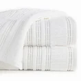 Ręcznik ROMEO z bawełny podkreślony bordiurą tkaną  w wypukłe paski - 50 x 90 cm - biały 1
