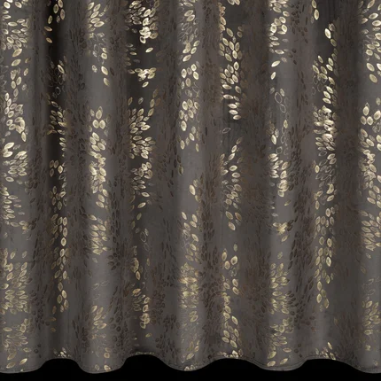 Zasłona gotowa FELIS welwetowa z nadrukiem drobnych liści Zasłona gotowa FELIS welwetowa z nadrukiem drobnych liści - 140 x 270 cm