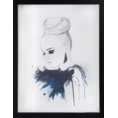 Obraz FEMME grafika za szkłem w czarnej ramie - 35 x 45 cm - czarny 1
