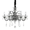 Lampa dekoracyjna GLITTER sześcioramienny żyrandol z kryształami - ∅ 70 x 52 - 115 cm - srebrny 2