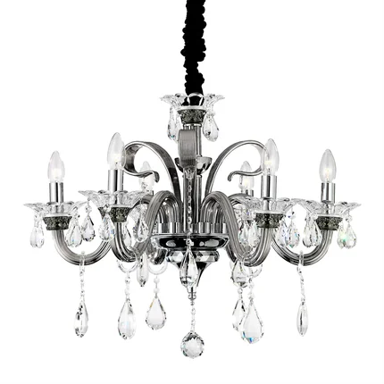 Lampa dekoracyjna GLITTER sześcioramienny żyrandol z kryształami Lampa dekoracyjna GLITTER sześcioramienny żyrandol z kryształami - ∅ 70 x 52 cm