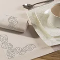 Komplet serwet OLIWIA z tkaniny z dodatkiem bawełny zdobiony aplikacją z kryształów - 32 x 45 cm - beżowy 1