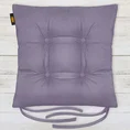 ADORE dwustronna welurowa poduszka siedziskowa na krzesło z czterema pikowaniami, gramatura 195 g/m2 - 40 x 40 x 8 cm - liliowy 1