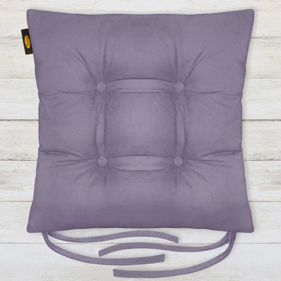 ADORE dwustronna welurowa poduszka siedziskowa na krzesło z czterema pikowaniami, gramatura 195 g/m2 - 40 x 40 x 8 cm - liliowy