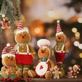 Figurka świąteczna PIERNIKOWY LUDEK w świątecznym stroju z miękkich tkanin - 23 x 13 x 57 cm - brązowy 2