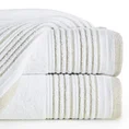 Ręcznik z ozdobną połyskującą bordiurą - 70 x 140 cm - biały 1
