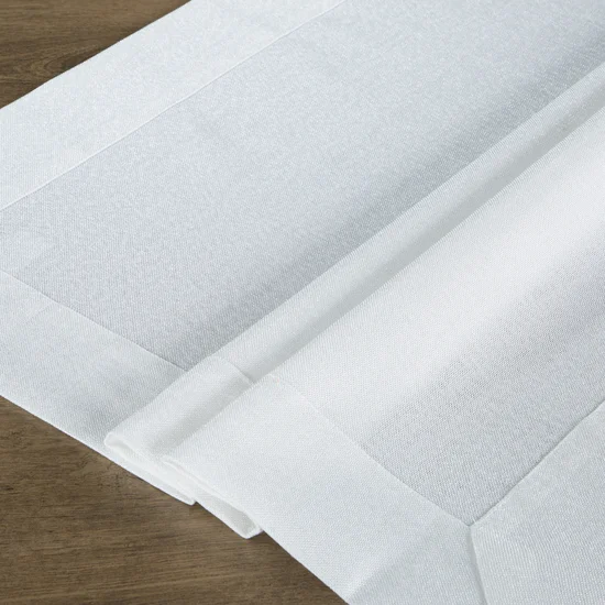 DIVA LINE Obrus jednokolorowy z tkaniny z połyskiem obszyty szeroką kantą - 80 x 80 cm - biały