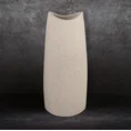 Wazon ceramiczny RISO o nowoczesnym kształcie z efektem rosy - 14 x 9 x 35 cm - kremowy 1