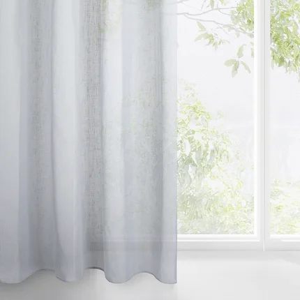 Dekoracja okienna w stylu eko z gładkiej etaminy półtransparentna Dekoracja okienna w stylu eko z gładkiej etaminy półtransparentna - 140 x 250 cm