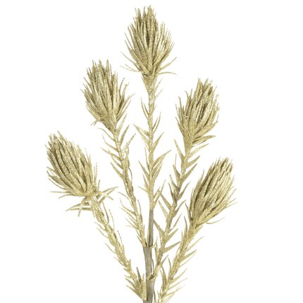 Kwiat sztuczny z brokatem z pianki foamirian 82 cm szampański