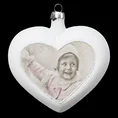 Bombka szklana w kształcie serca z wizerunkiem dziecka vintage - 10 cm - biały 3