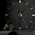 Dekoracyjny zegar ścienny z metalu w nowoczesnym minimalistycznym stylu - 80 x 5 x 80 cm - czarny 6