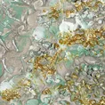 Obraz LEA ręcznie malowany na płótnie z efektem 3D podkreślony refleksami złota kryształkami - 120 x 60 cm - zielony 2
