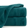 Ręcznik z drobną fakturą i miękką welwetową bordiurą - 50 x 90 cm - turkusowy 1