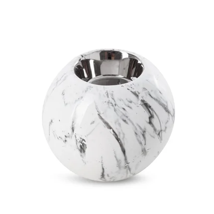 Świecznik ceramiczny SANA z marmurkowym wzorem Świecznik ceramiczny SANA z marmurkowym wzorem - ∅ 9 x 8 cm