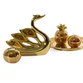 Świecznik ceramiczny w kształcie serca  dekorowany  lusterkami w stylu glamour złoty - ∅ 10 x 4 cm - złoty 2
