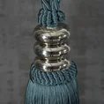 Dekoracyjny sznur do upięć z chwostem z metalowym elementem - dł. 61 cm - ciemnoturkusowy 3
