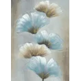 Obraz GINKO 1 ręcznie malowany na płótnie liście miłorzębu - 50 x 70 cm - beżowy 1