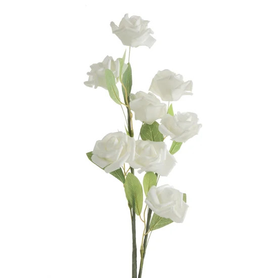 RÓŻYCZKI kwiat sztuczny dekoracyjny z plastycznej pianki foamirian - ∅ 7 x 65 cm - biały