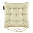 Dwustronna welwetowa poduszka siedziskowa na krzesło z dziewięcioma pikowaniami, gramatura 260 g/m2 - 40 x 40 x 6 cm - ciemnokremowy 2