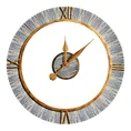 Dekoracyjny zegar ścienny w nowoczesnym stylu z metalu - 60 x 5 x 60 cm - brązowy 1