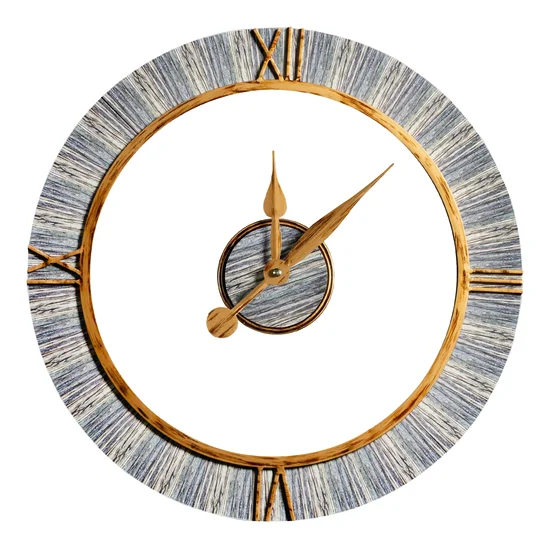 Dekoracyjny zegar ścienny w nowoczesnym stylu z metalu - 60 x 5 x 60 cm - brązowy