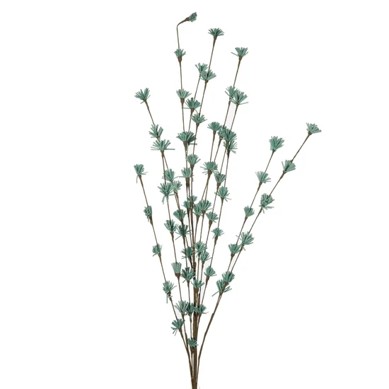 GAŁĄZKA Z DROBNYMI KWIATKAMI, kwiat sztuczny dekoracyjny z pianki foamiran - dł. 80 cm dł. kwiat 50 cm - turkusowy