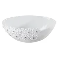 Misa ceramiczna SABRINA dekorowana kwiatowym zdobieniem i kryształkami ażurowa - 35 x 20 x 12 cm - biały 1