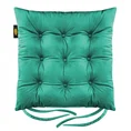 Dwustronna welwetowa poduszka siedziskowa na krzesło z dziewięcioma pikowaniami, gramatura 260 g/m2 - 40 x 40 x 6 cm - turkusowy 2