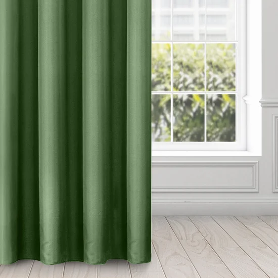 DESIGN 91 Zasłona ADORE z jednobarwnej gładkiej tkaniny - 140 x 250 cm - zielony