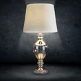 Lampa stołowa ALISA na podstawie z dymionego szkła z abażurem z welwetowej tkaniny - ∅ 35 x 70 cm - złoty 1