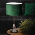 Lampka stołowa MONIK z kryształową podstawą i welwetowym abażurem - ∅ 30 x 53 cm - ciemnozielony 5