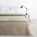 DESIGN 91 narzuta welwetowa pikowana metodą hot press w wzór karo - 170 x 210 cm - beżowy 1