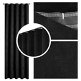 Zasłona DORA z gładkiej i miękkiej w dotyku tkaniny o welurowej strukturze - 200 x 240 cm - czarny 10