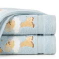 Ręcznik BABY dla dzieci z naszywaną aplikacją z żyrafą - 50 x 90 cm - niebieski 1