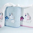 Ręcznik BABY z kapturkiem i haftowaną aplikacją z pieskiem - 75 x 75 cm - biały 5