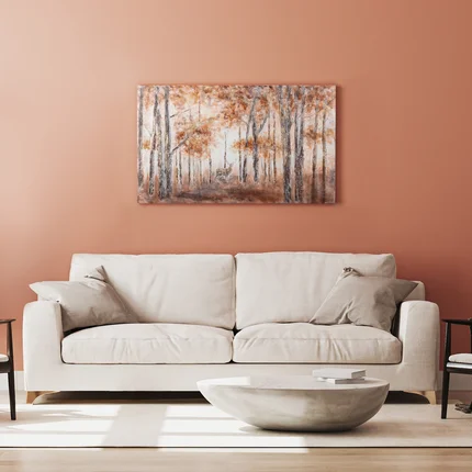 Obraz BACKWOODS ręcznie malowany na płótnie jesienny pejzaż leśny Obraz BACKWOODS ręcznie malowany na płótnie jesienny pejzaż leśny - 100 x 60 cm