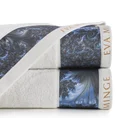 EWA MINGE Ręcznik AISHA  z bordiurą zdobioną designerskim nadrukiem - 50 x 90 cm - kremowy 1