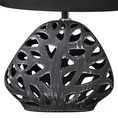 Lampka stołowa DAKOTA  na ceramicznej ażurowej podstawie z abażurem z matowej tkaniny - 25 x 16 x 40 cm - czarny 4