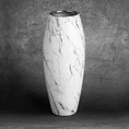 Wazon ceramiczny SANA  z marmurkowym wzorem - ∅ 12 x 30 cm - biały 1