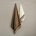 Ręcznik MARIT z ozdobną bordiurą z drobnym żakardowym wzorem - 50 x 90 cm - ciemnobeżowy 8