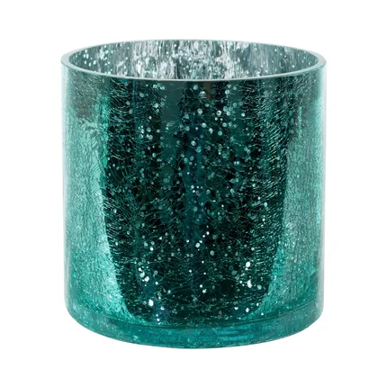 Osłona na donicę VERRE ze szkła artystycznego z marmurkową fakturą Osłona na donicę VERRE ze szkła artystycznego z marmurkową fakturą - ∅ 15 x 15 cm
