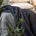 TERRA COLLECTION Miękka i miła w dotyku narzuta PALERMO z przewagą bawełny oraz dodatkiem włókien z recyklingu - 220 x 240 cm - granatowy 9