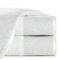 Ręcznik TULIA z żakardową bordiurą z subtelnym kwiatowym wzorem - 70 x 140 cm - biały 1
