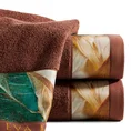 EVA MINGE Ręcznik AMIRA z puszystej bawełny z bordiurą zdobioną designerskim nadrukiem - 50 x 90 cm - ceglasty 1