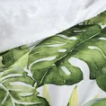 NOVA PRINT GIFT Komplet pościeli MONSTERA z wysokogatunkowej satyny bawełnianej z motywem egzotycznych liści w kartonowym opakowaniu na prezent - 220 x 200 cm - biały 5